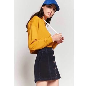 F•21 corduroy button up skirt